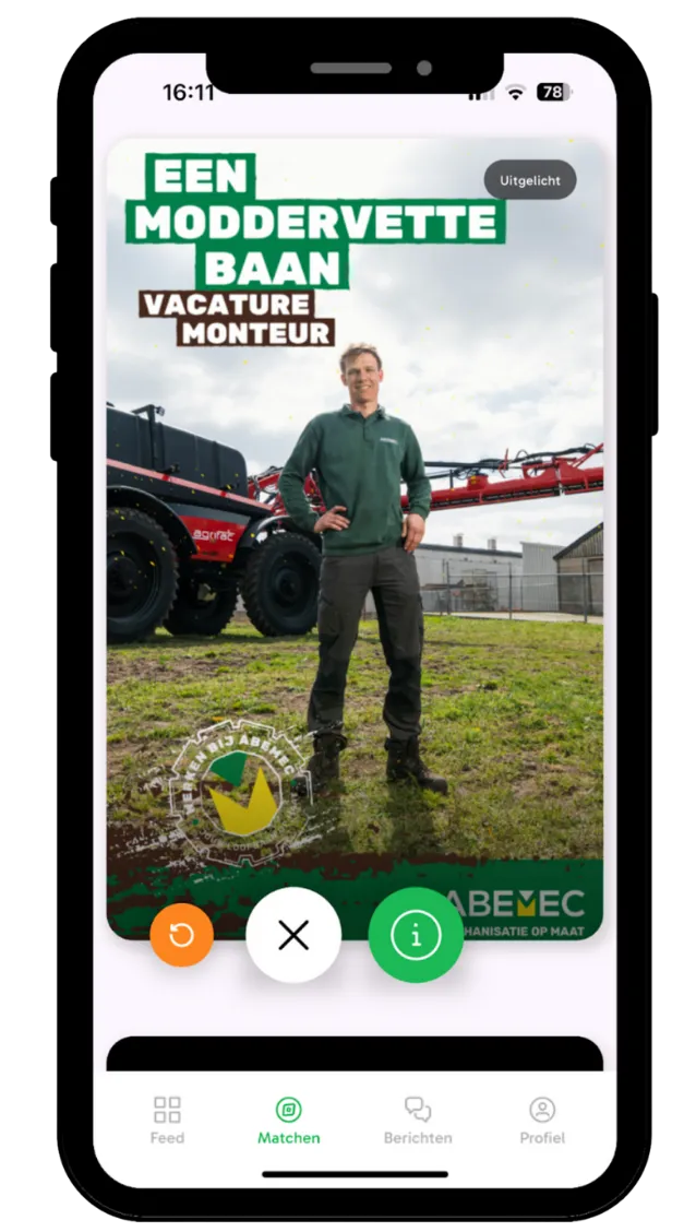 Advertentie mockup - vacature in de AgriMatching Dating App